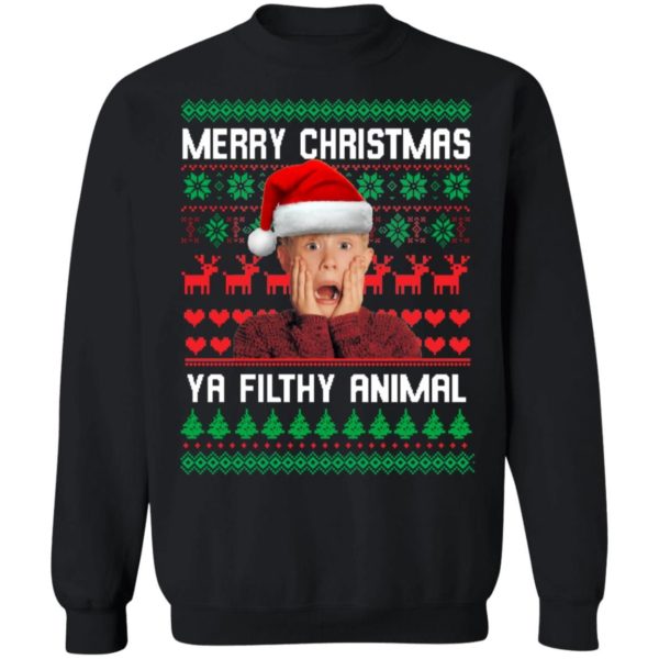 Kevin Merry Christmas Ya Filthy Animal Christmas Shirt Sweatshirt Black S