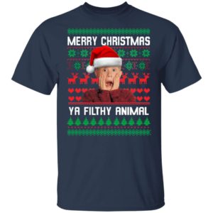 Kevin Merry Christmas Ya Filthy Animal Christmas Shirt Unisex T-Shirt Navy S