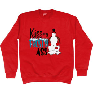 Kiss My Frosty Ass Snowman Christmas Sweatshirt Hoodie Red S