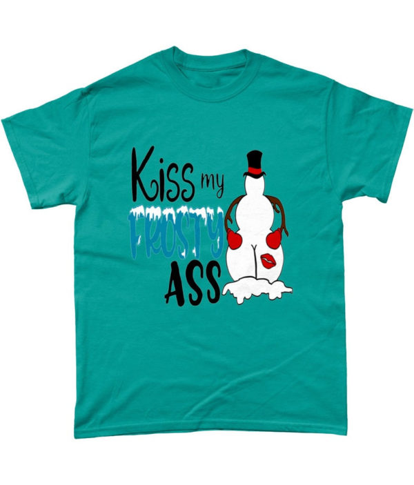 Kiss My Frosty Ass Snowman Christmas Sweatshirt Unisex T-Shirt Antique Jade S