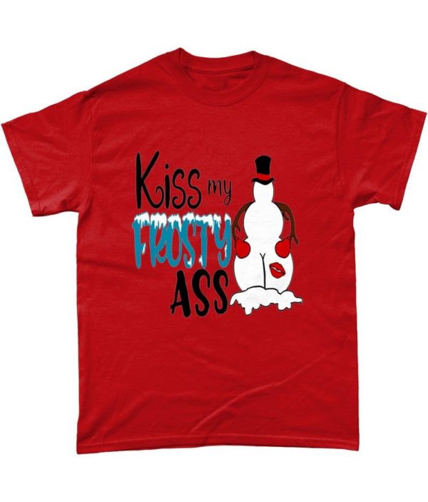 Kiss My Frosty Ass Snowman Christmas Sweatshirt Unisex T-Shirt Red S