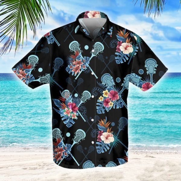 Lacrosse Tropical Hawaiian Button Shirt Product Photo