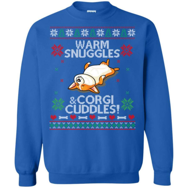 Lazy Corgi Warm Snuggles and Cute Cuddles! Christmas Sweatshirt Sweatshirt Royal S