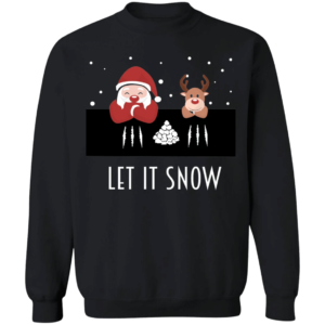 Let It Now Ready Diner Santa And Reindeer Christmas Sweatshirt Sweatshirt Black S