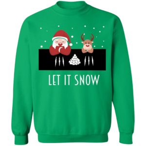 Let It Now Ready Diner Santa And Reindeer Christmas Sweatshirt Sweatshirt Irish Green S