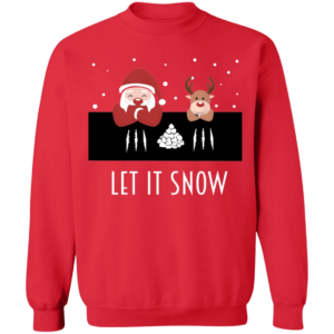 Let It Now Ready Diner Santa And Reindeer Christmas Sweatshirt Sweatshirt Red S