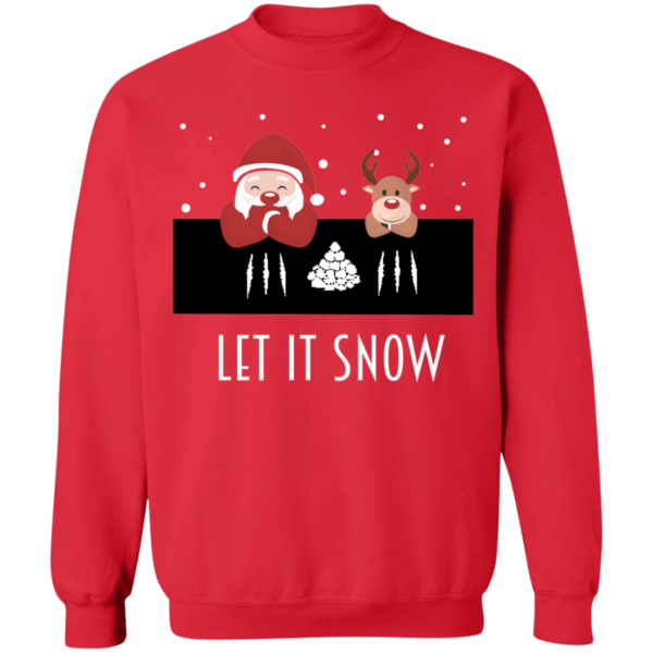 Let It Now Ready Diner Santa And Reindeer Christmas Sweatshirt Sweatshirt Red S
