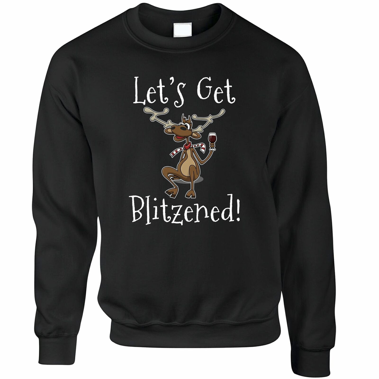 Let's Get Blitzened Christmas sweatshirt Style: Sweatshirt, Color: Black