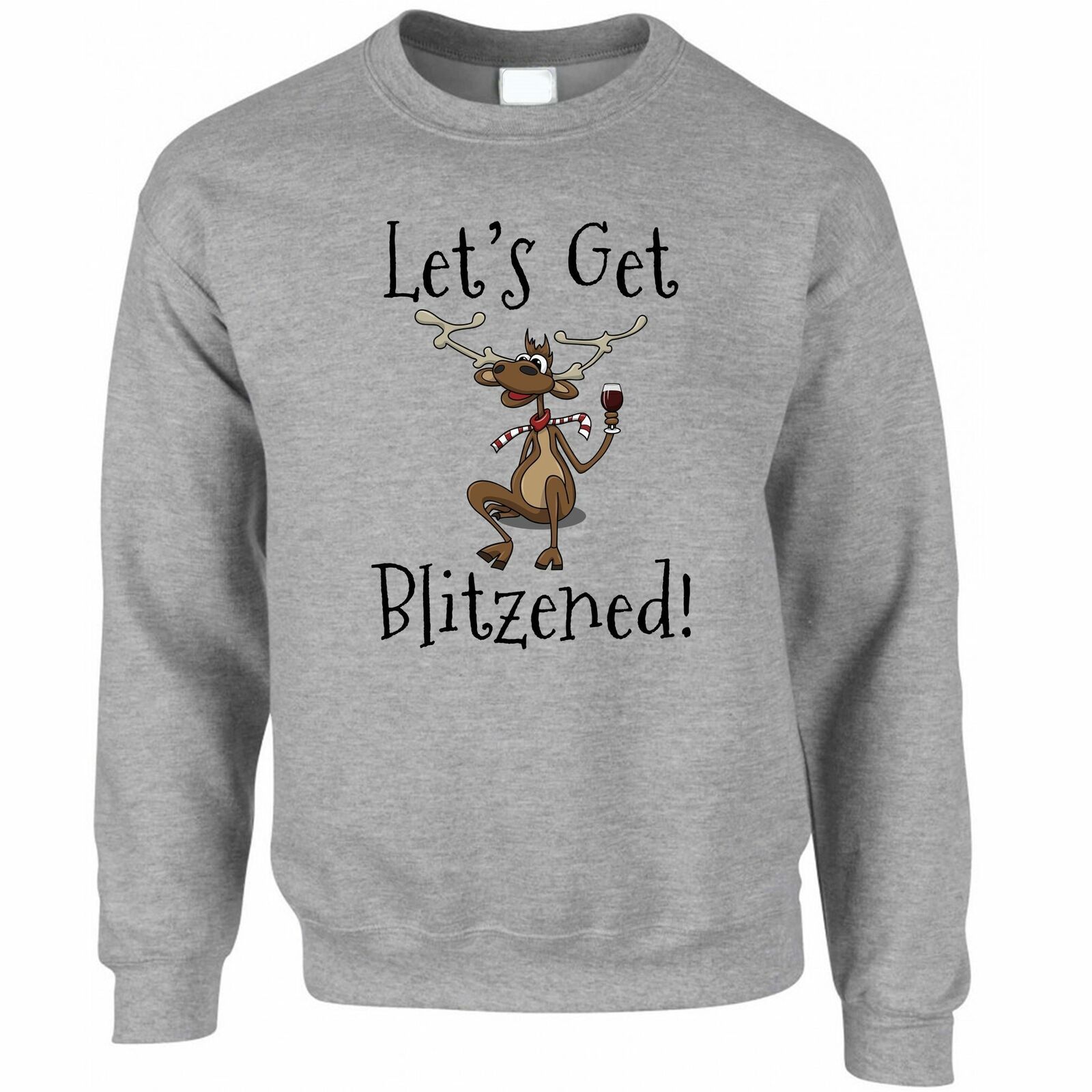 Let's Get Blitzened Christmas sweatshirt Style: Sweatshirt, Color: Grey