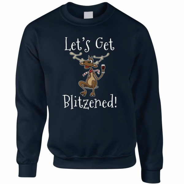 Let's Get Blitzened Christmas sweatshirt Sweatshirt Navy S