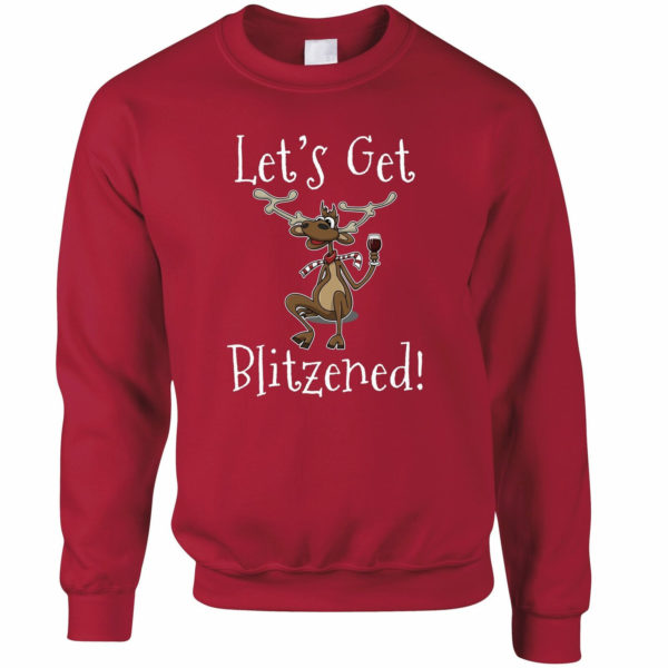 Let's Get Blitzened Christmas sweatshirt Sweatshirt Red S