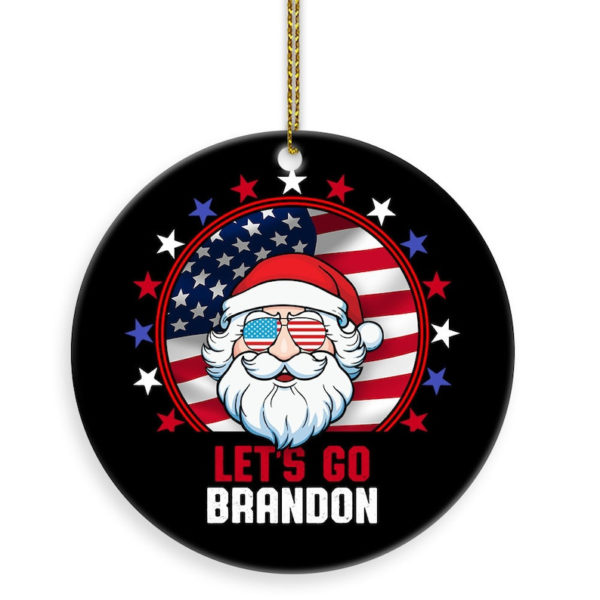 Let's Go Brandon 2021 Santa Circle Ornament product photo 1