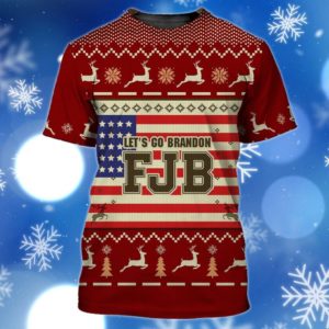 Let’s Go Brandon FJB 3D All Over Print Christmas Shirt 3D T-Shirt Red S