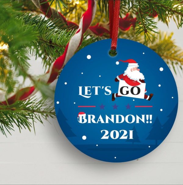 Lets go Brandon! Funny 2021 Christmas ornament Circle Ornament Royal 1-pack
