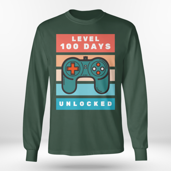 Lever 100 Days Unlocked Back To School Shirt Long Sleeve Tee Forest Green S