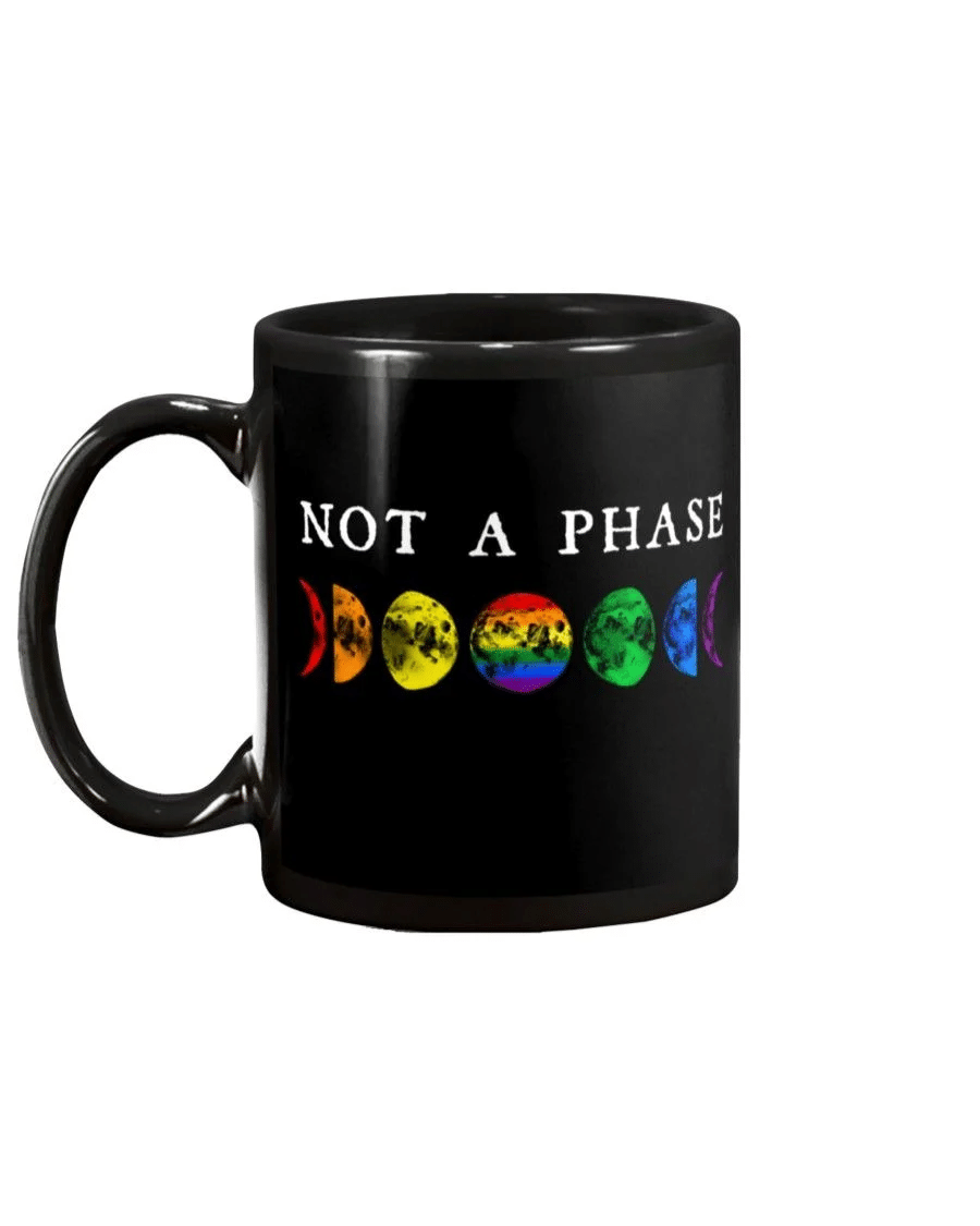 LGBT Not A Phase Mug Color: Black, Size: Ceramic Mug 11oz