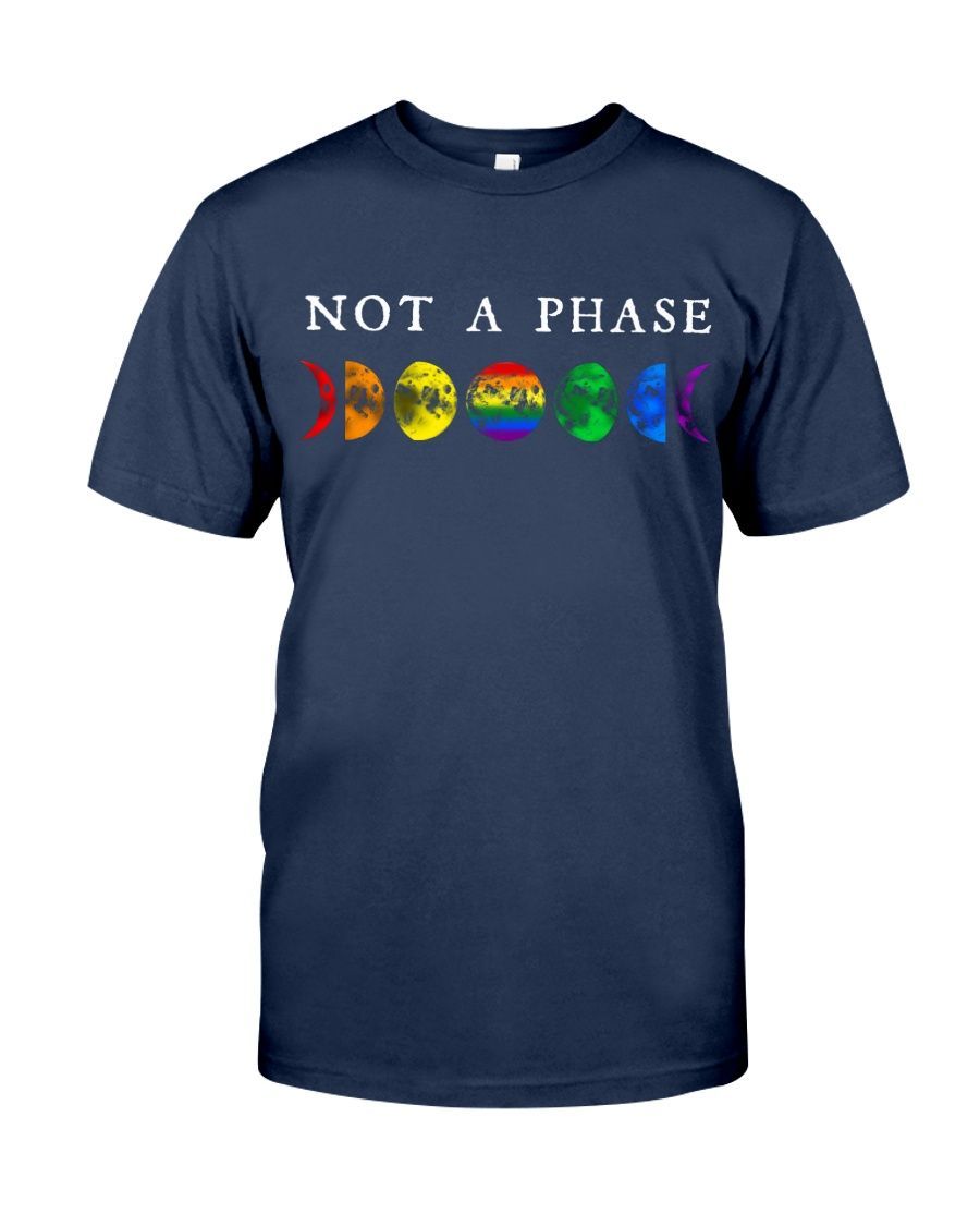 LGBT Not A Phase Shirt Style: Classic T-Shirt, Color: J Navy