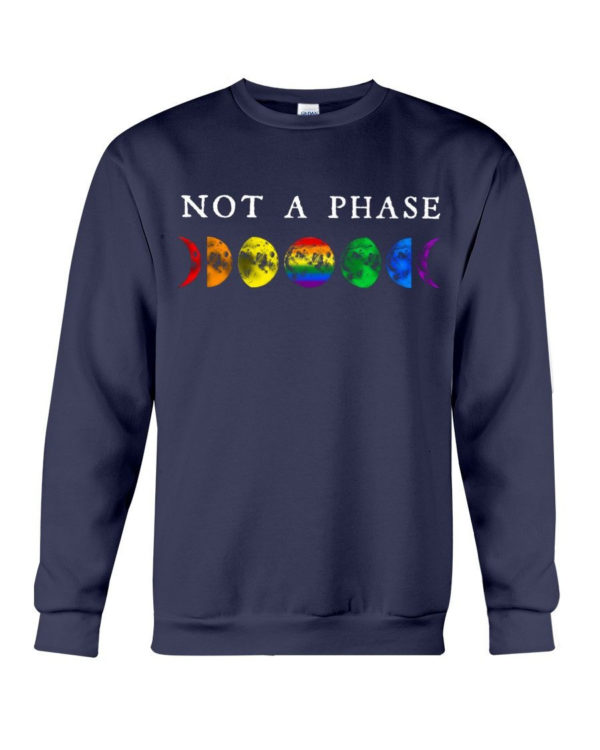 LGBT Not A Phase Shirt Crewneck Sweatshirt Navy S