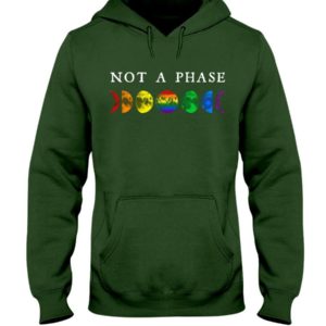 LGBT Not A Phase Shirt Hooded Sweatshirt Forest Green S