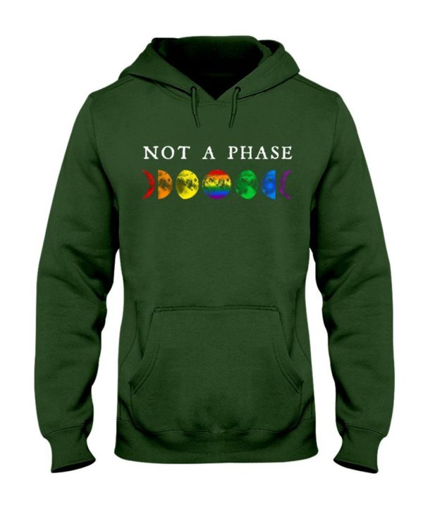 LGBT Not A Phase Shirt Hooded Sweatshirt Forest Green S