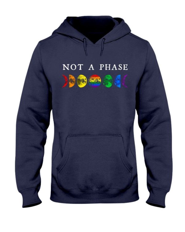 LGBT Not A Phase Shirt Hooded Sweatshirt Navy S
