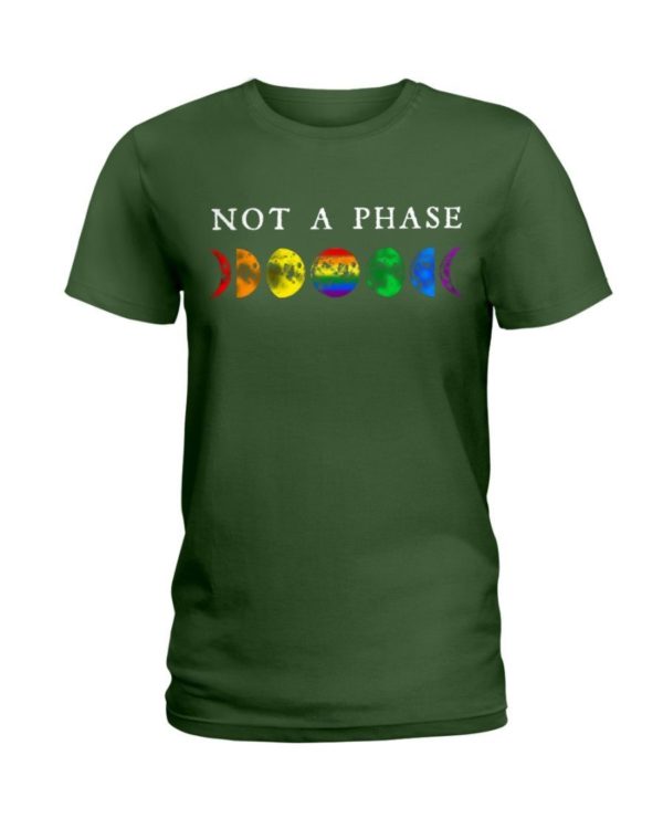 LGBT Not A Phase Shirt Ladies T-Shirt Forest Green S