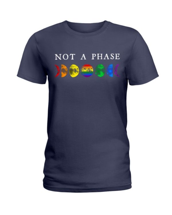 LGBT Not A Phase Shirt Ladies T-Shirt Navy S