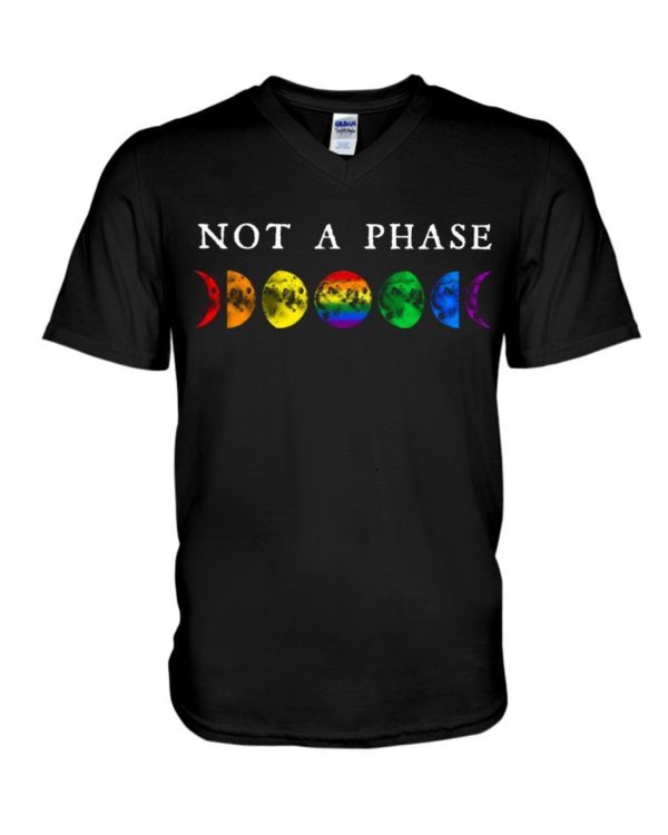 LGBT Not A Phase Shirt V-Neck T-Shirt Black S
