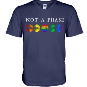 LGBT Not A Phase Shirt V-Neck T-Shirt Navy S