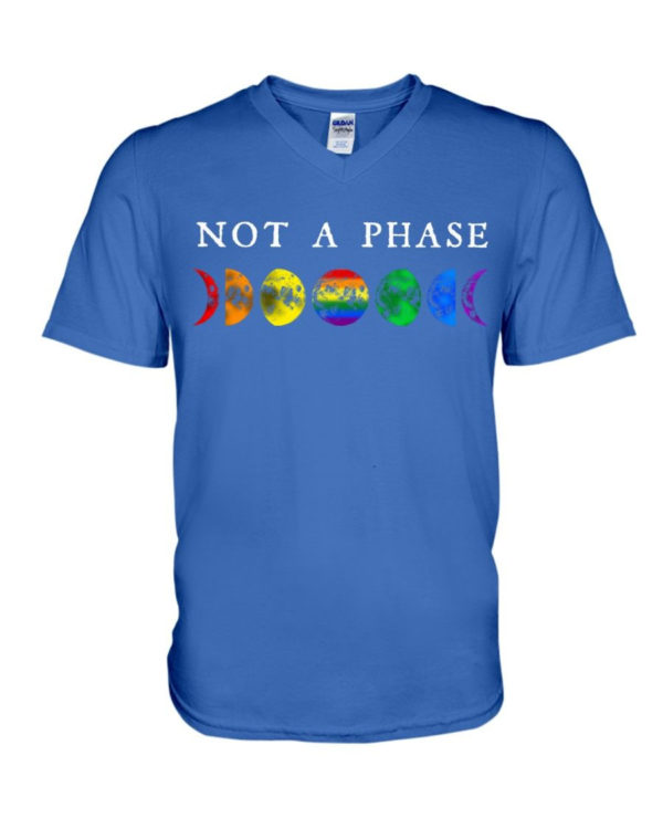 LGBT Not A Phase Shirt V-Neck T-Shirt Royal Blue S