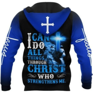 Lion Jesus Is My Savior I Can Do All Things Through Christ 3D All Over Print Hoodie Zip Hoodie product photo 2