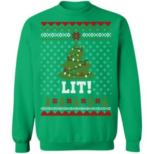 Lit Christmas Tree Christmas Shirt Sweatshirt Irish Green S
