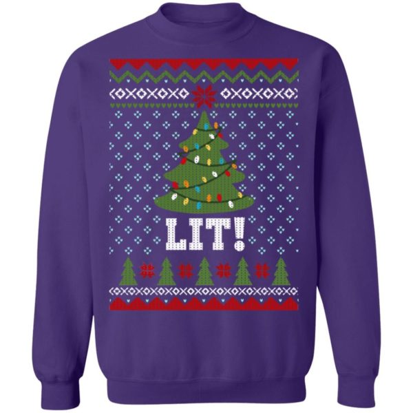 Lit Christmas Tree Christmas Shirt Sweatshirt Purple S