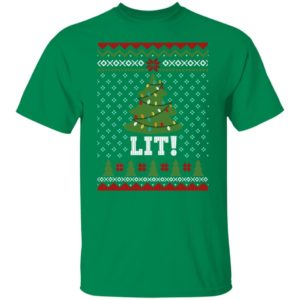 Lit Christmas Tree Christmas Shirt T-Shirt Turf Green S