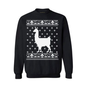 Llama Christmas Gifts For Alpaca Lovers Christmas Sweatshirt Sweatshirt Black S