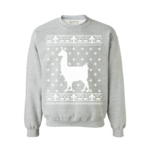 Llama Christmas Gifts For Alpaca Lovers Christmas Sweatshirt Sweatshirt Gray S