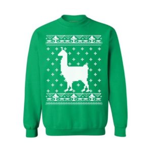 Llama Christmas Gifts For Alpaca Lovers Christmas Sweatshirt Sweatshirt Green S
