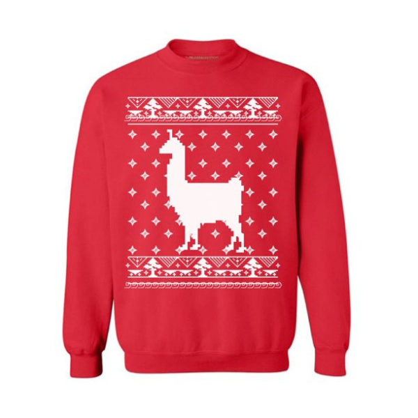 Llama Christmas Gifts For Alpaca Lovers Christmas Sweatshirt Sweatshirt Red S