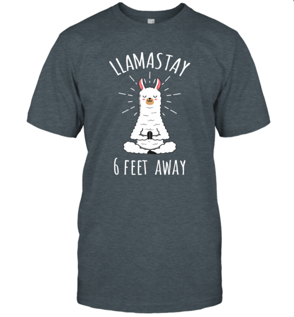 Llamastay 6 Feet Away Funny Llama Social Distancing Shirt T-Shirt Dark Heather S