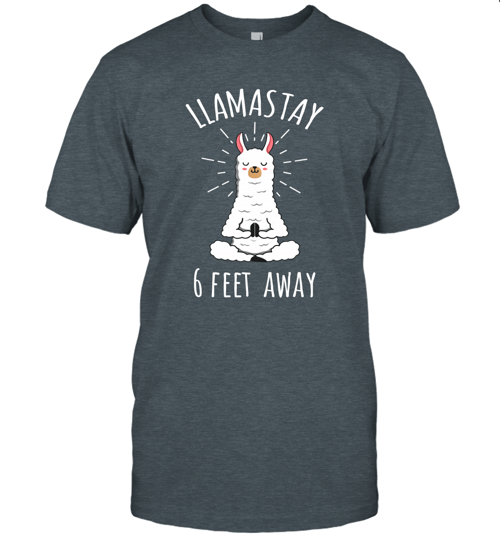 Llamastay 6 Feet Away Funny Llama Social Distancing Shirt Style: T-shirt, Color: Dark Heather