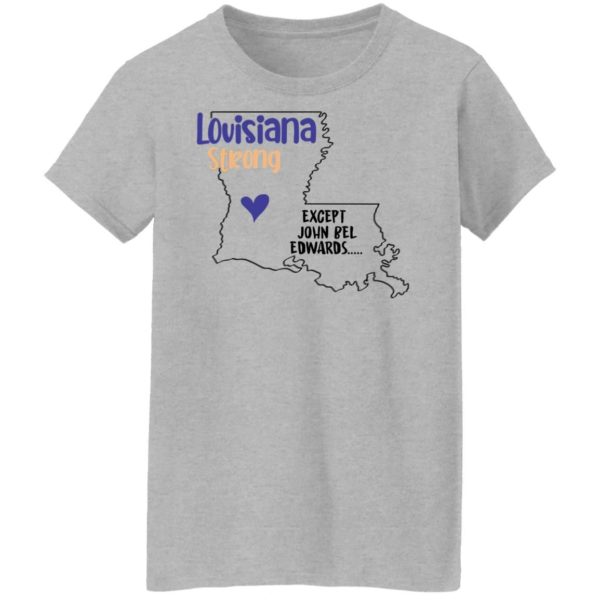 Louisiana strong except John Bel Edwards T-Shirt Ladies T-Shirt Sport Grey S