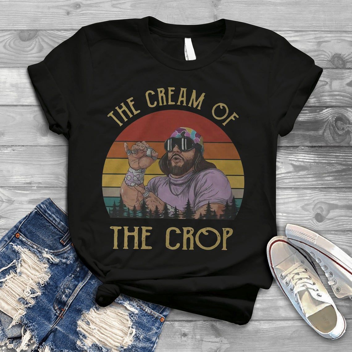 Macho Savage The Cream of The Crop Vintage Shirt Style: Unisex T-shirt, Color: Black