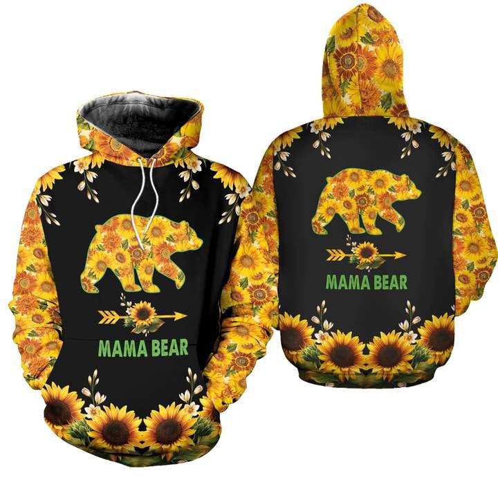 Mama Bear Full Of Sunflower 3D All Over Print Hoodie & Leggings Style: 3D Hoodie, Size: S