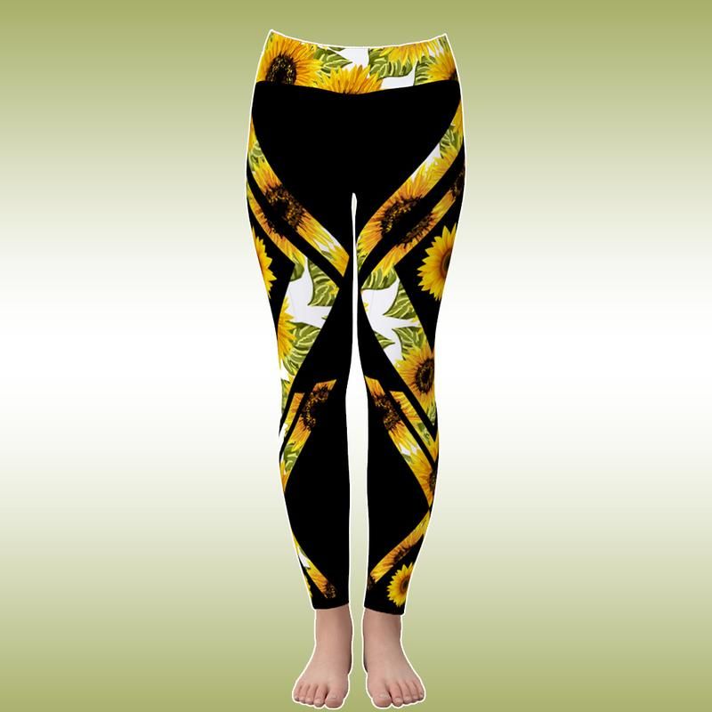 Mama Bear Sunflower Hollow Tank Top - Legging 3D All Over Print Style: Legging, Size: S