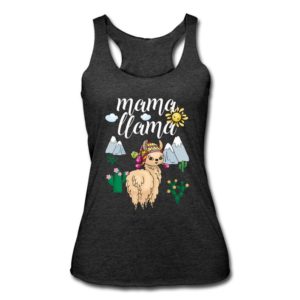 Mama Llama Tank Top Mom Birthday Gift For Mom Tank Top Ladies Tank Top Heather Black S