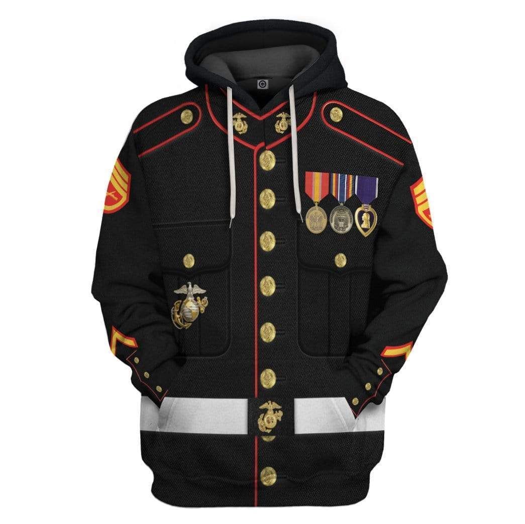 Marine Corps Cosplay Custom 3D All Over Print Style: 3D Hoodie, Color: Black