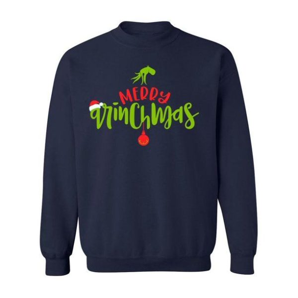 Meddy Grinchmas Funny Christmas Sweatshirt Sweatshirt Navy S
