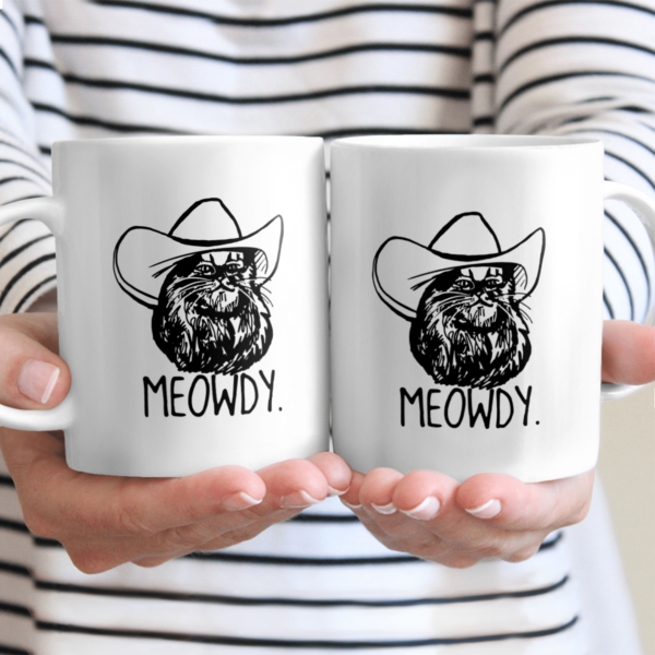Meowdy Funny Cat Cowboy Hat Texas Coffee Mug product photo 1