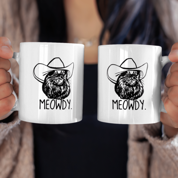 Meowdy Funny Cat Cowboy Hat Texas Coffee Mug product photo 2