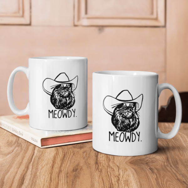 Meowdy Funny Cat Cowboy Hat Texas Coffee Mug product photo 3